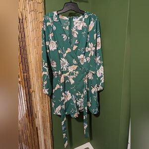 Carolina Belle green floral romper with pockets